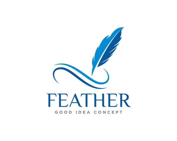 Feather Logo Ícone Design Vector —  Vetores de Stock
