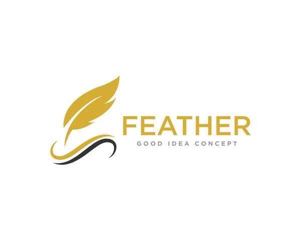 Feather Logo Ícone Design Vector —  Vetores de Stock