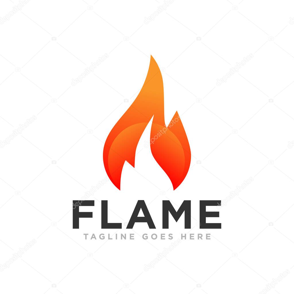 Flame or Fire Logo Design Vector