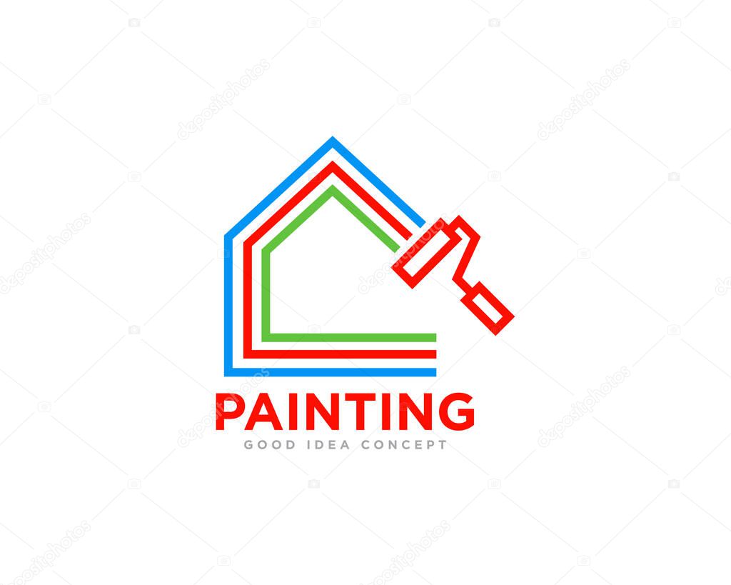 Home Paint Logo Design Vector