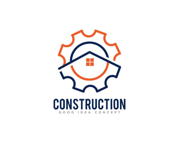 Constructiegebouw Logo Icon Design Vector — Stockvector