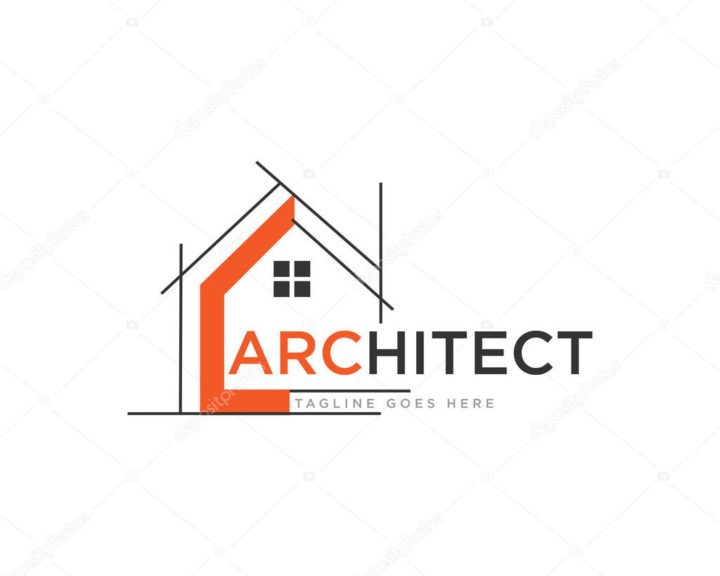 Architect Construction Logo Design Vector