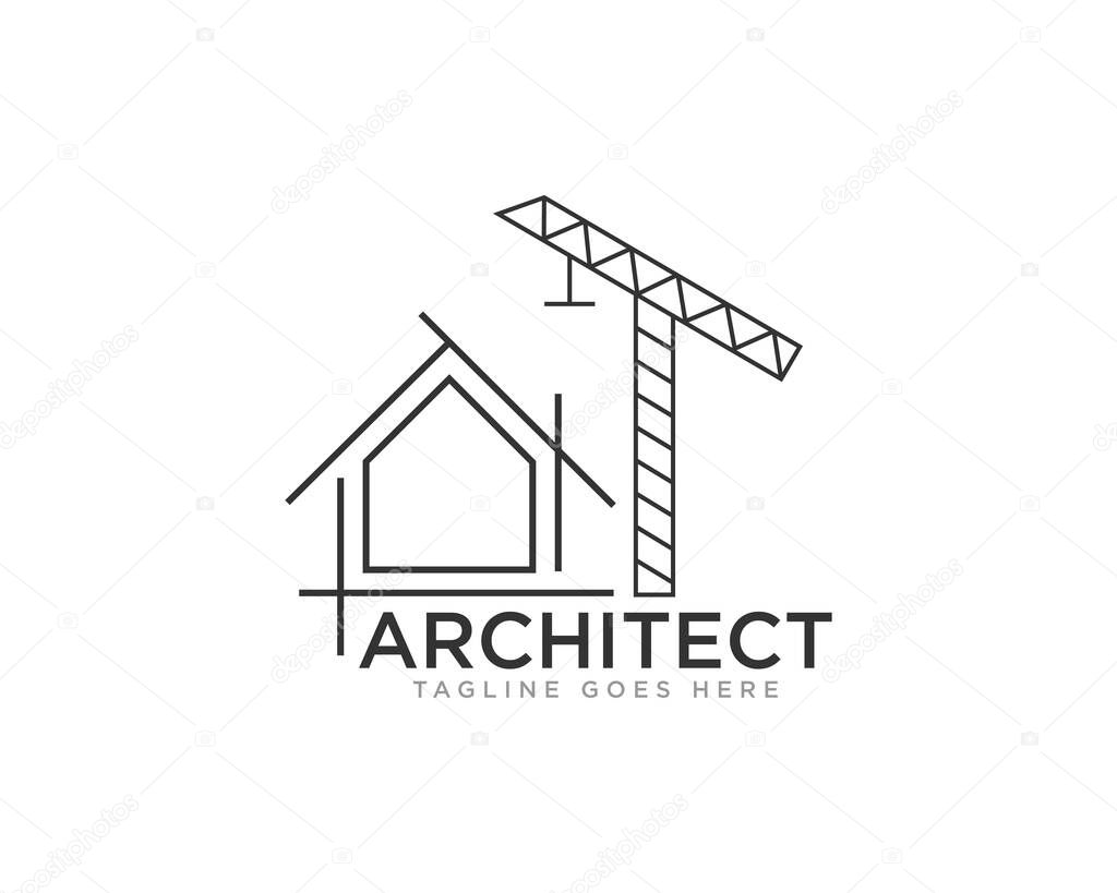 Architect Construction Logo Design Vector