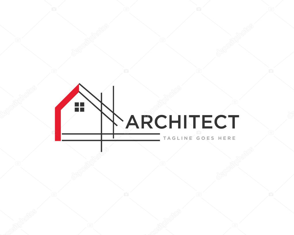 Architect Construction Logo Design Vector