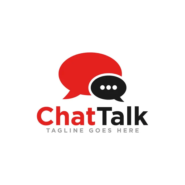 Chat Comunicación Logo Diseño Vector — Vector de stock