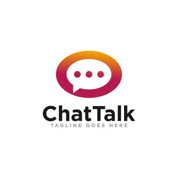 Chat Comunicación Logo Diseño Vector — Vector de stock