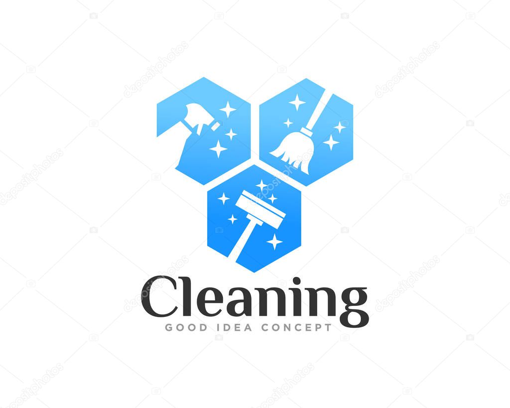 Cleaning Logo Icon Design Vector