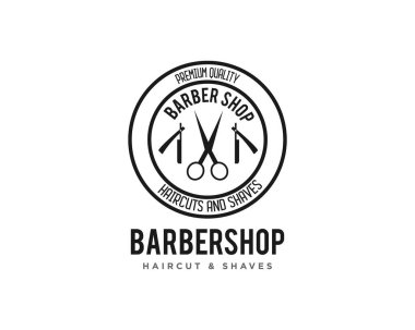 Berber Dükkanı Tasarım Logo Vektörü Şablonu