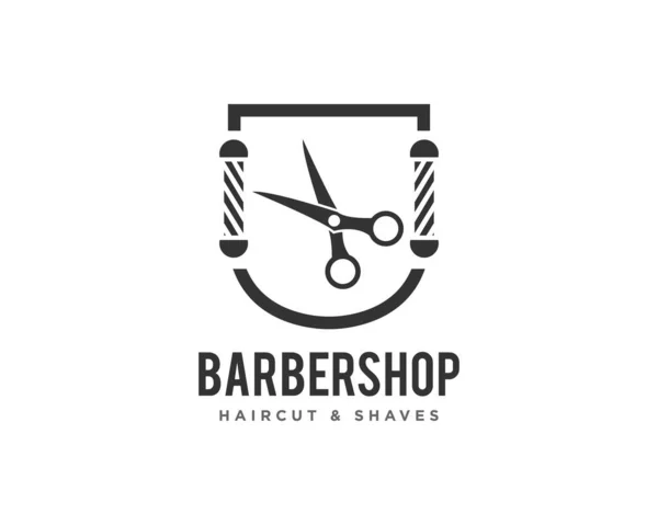 Barbershop Haircut Logo Icon Design Vector — Stock Vector