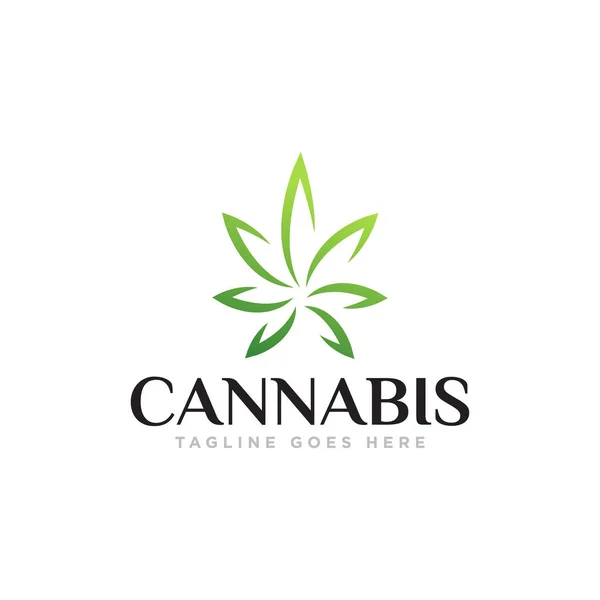 Esrar veya Marihuana Logo Tasarım Vektörü