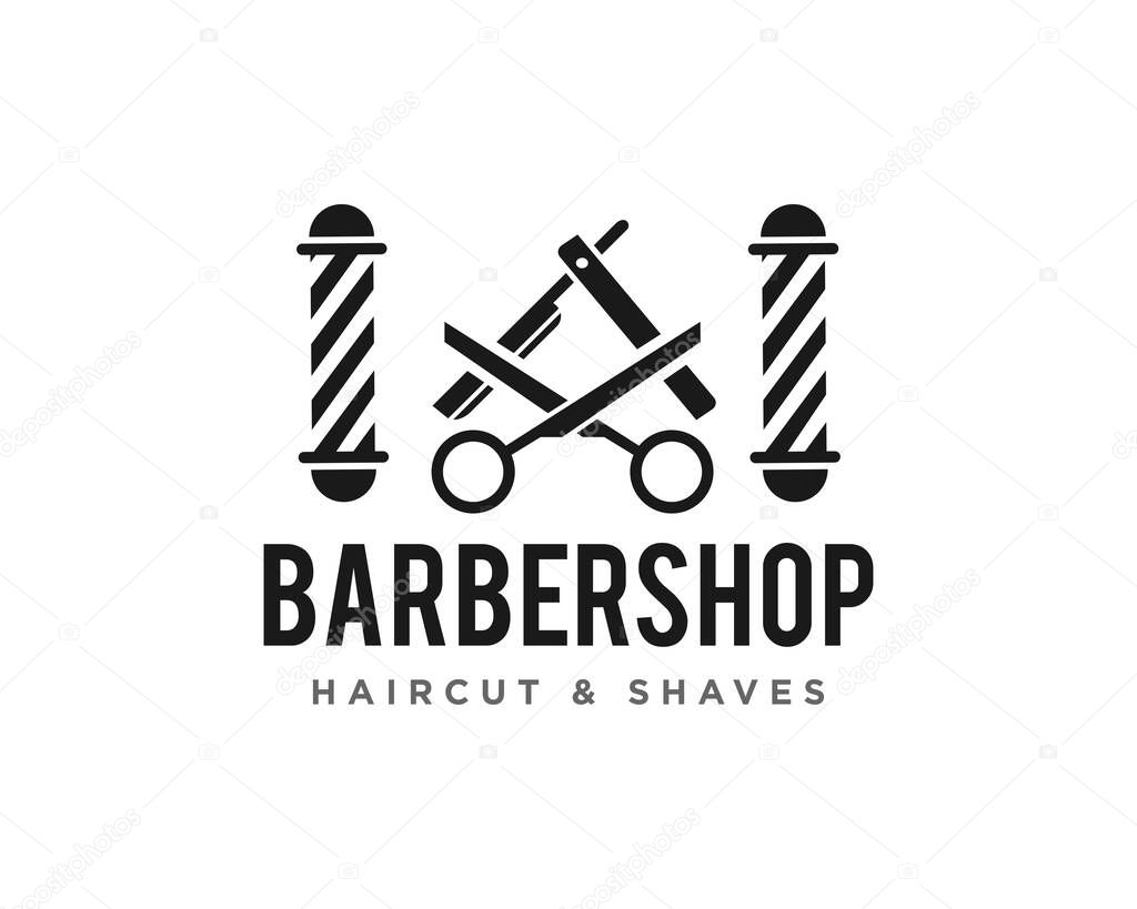 Barbershop or Haircut Logo Icon Design Vector