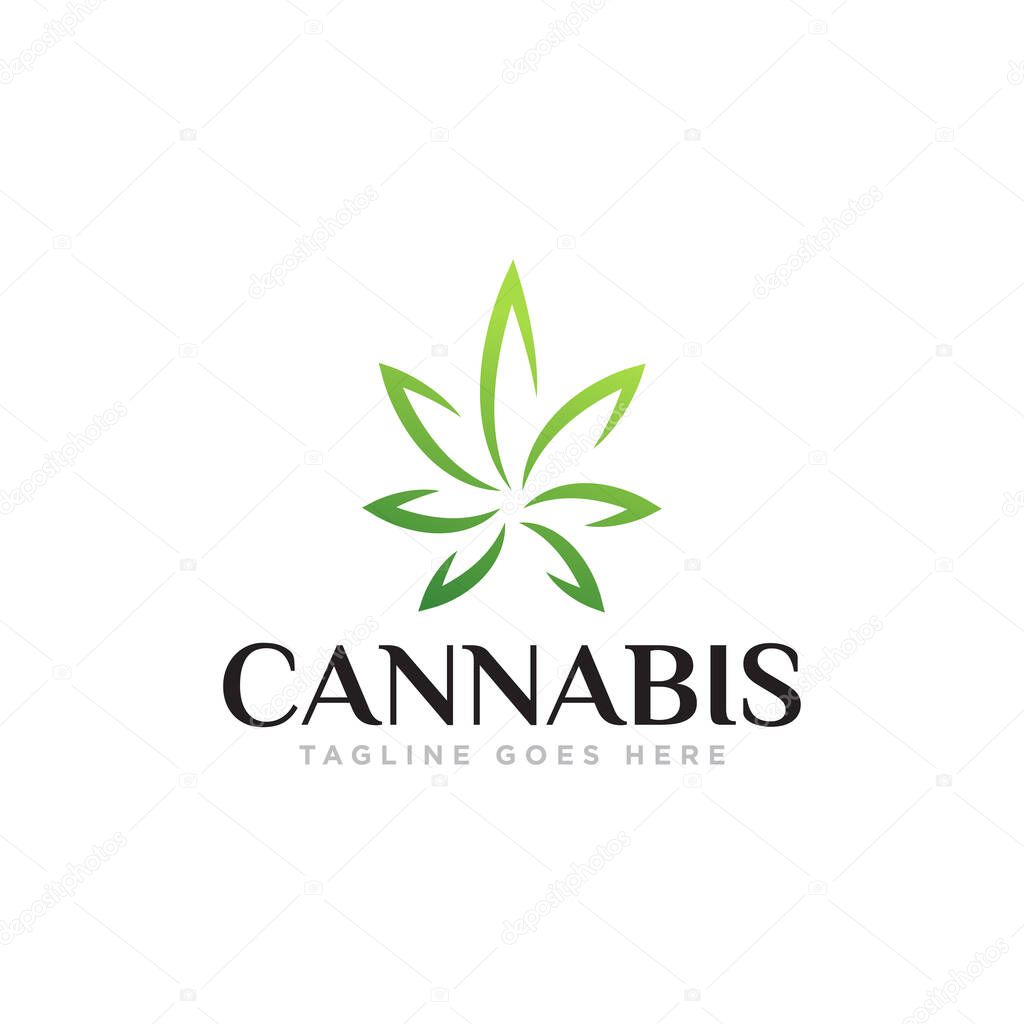 Cannabis or Marijuana Logo Design Vector