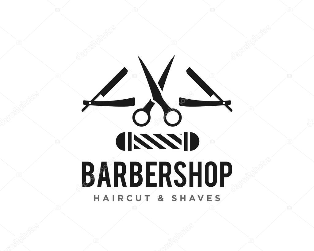Barbershop or Haircut Logo Icon Design Vector