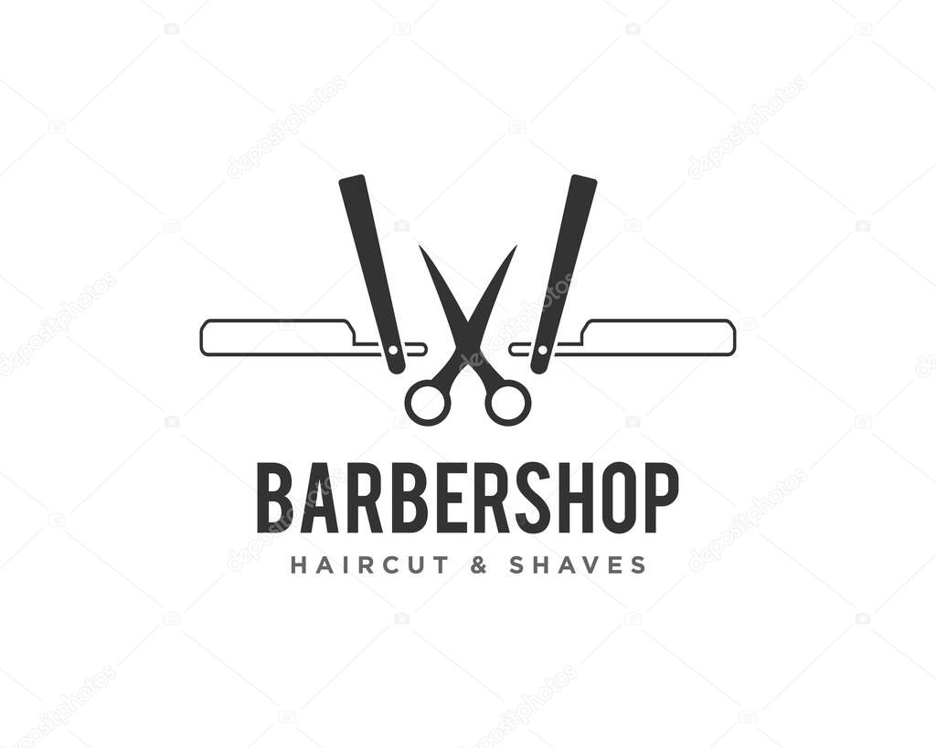 Barbershop or Haircut Logo Icon Design Vector