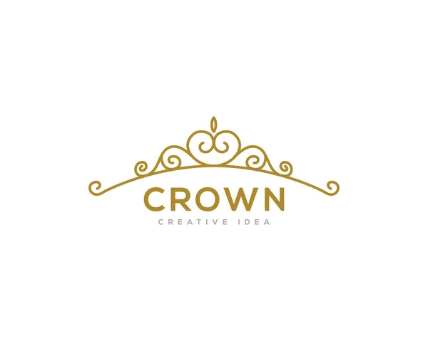 王冠ロゴ デザインのベクトル — ストックベクタ