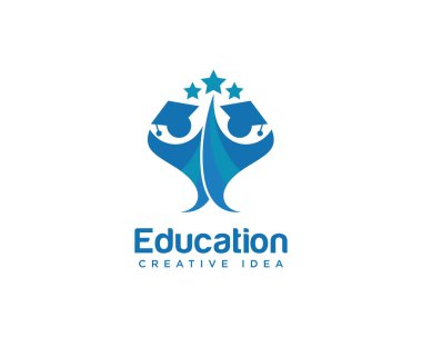 Eğitim ve Mezuniyet Logosu Tasarım Vektörü