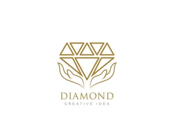 Vector Diseño Logotipo Lujo Diamante — Archivo Imágenes Vectoriales