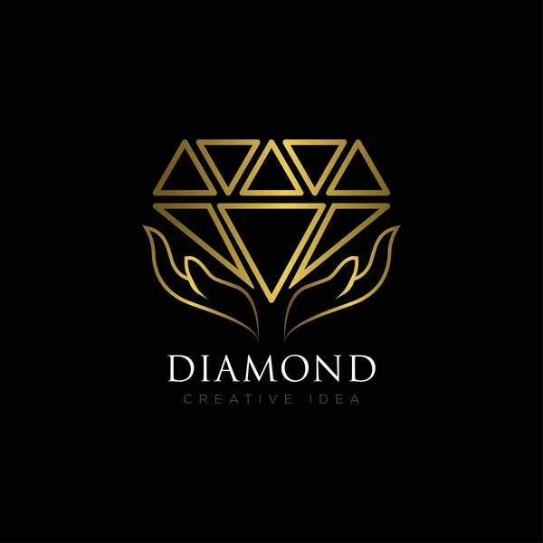 ダイヤモンド高級ロゴデザインベクトル — ストックベクタ