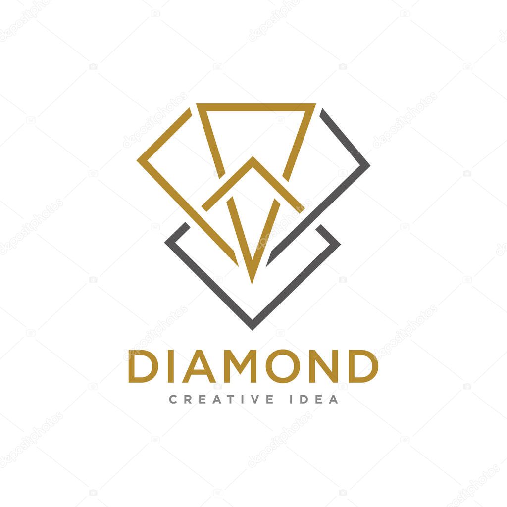 Diamond Luxury Logo Design Vector