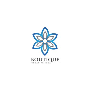 Butik Çiçek Logosu Tasarım Vektörü