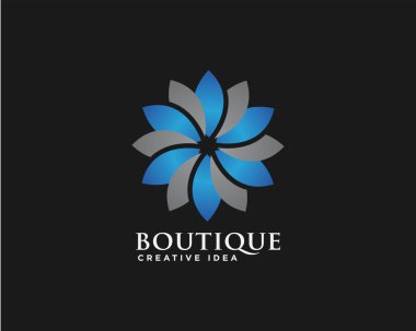 Butik Çiçek Logosu Tasarım Vektörü