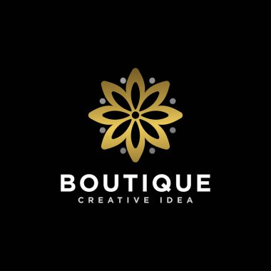 Butik Çiçek Logosu Tasarım Vektörü