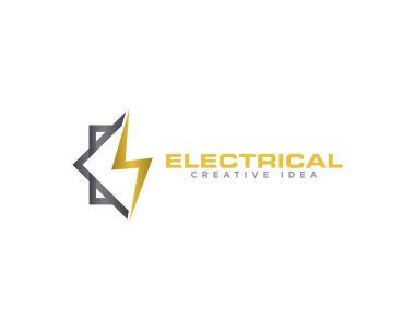 Elektrik Işıklandırma Logosu Tasarım Vektörü