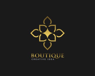 Butik Çiçek Logosu Tasarım Vektörü