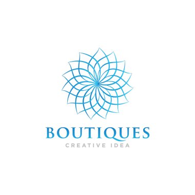 Butik Çiçek Logosu Tasarım Vektörü
