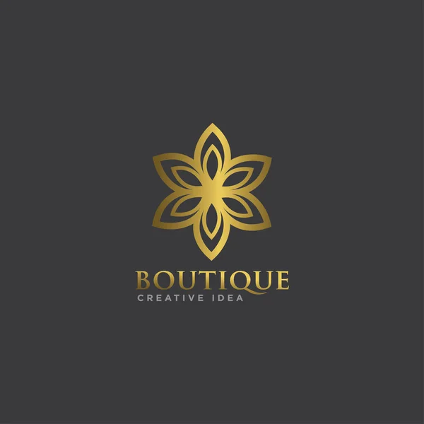 Boutique Flower Logo Design Wektor — Wektor stockowy