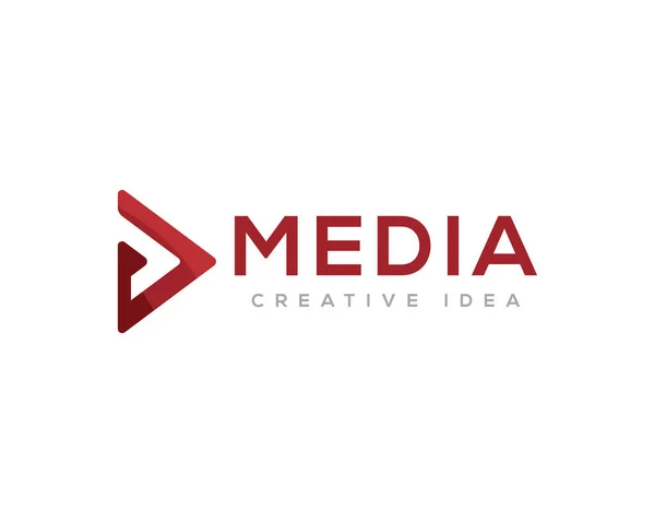 Logo Lettore Multimediale Icona Design Vettoriale — Vettoriale Stock