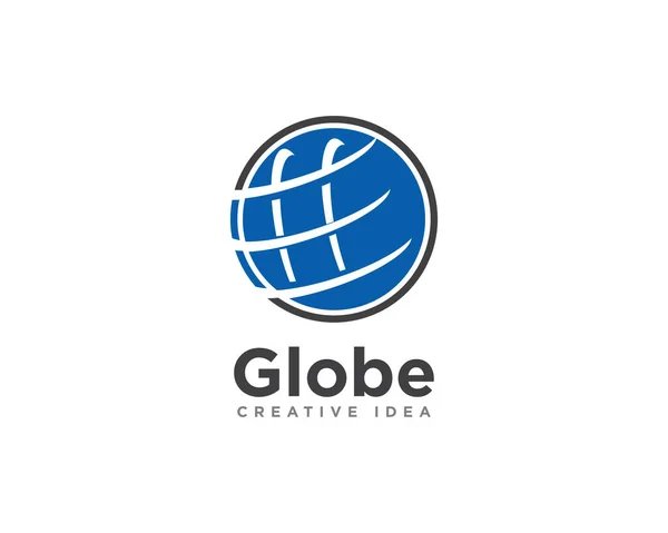 Globo Tecnología Logo Diseño Vector — Vector de stock