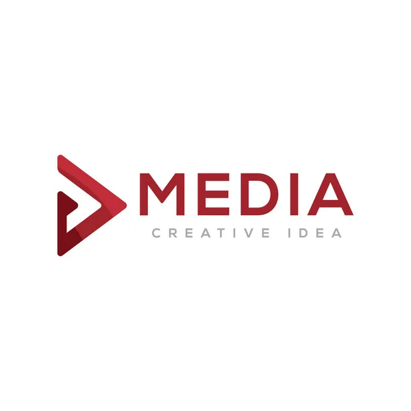Media Player Logo Icon Design Vektor — Stockvektor