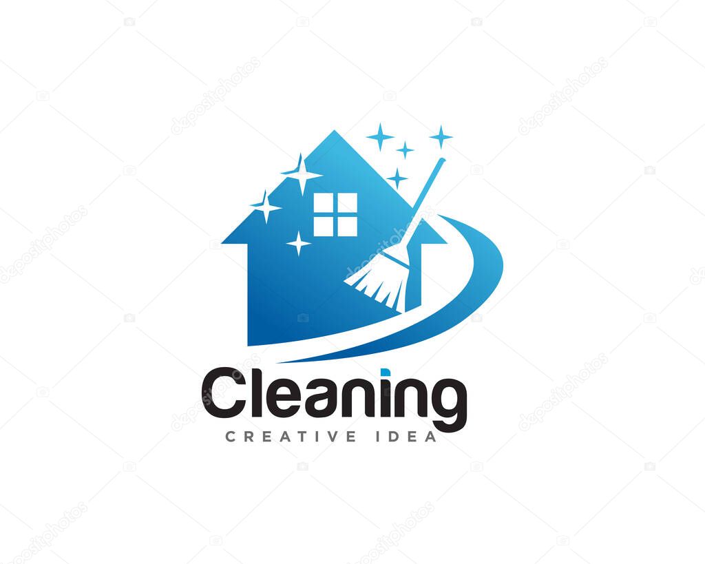 Home Cleaning Services Logo Design Vector