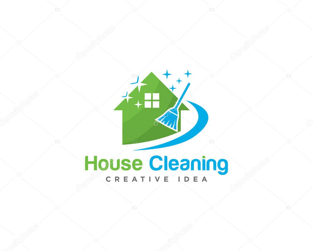Home Cleaning Services Logo Design Vector