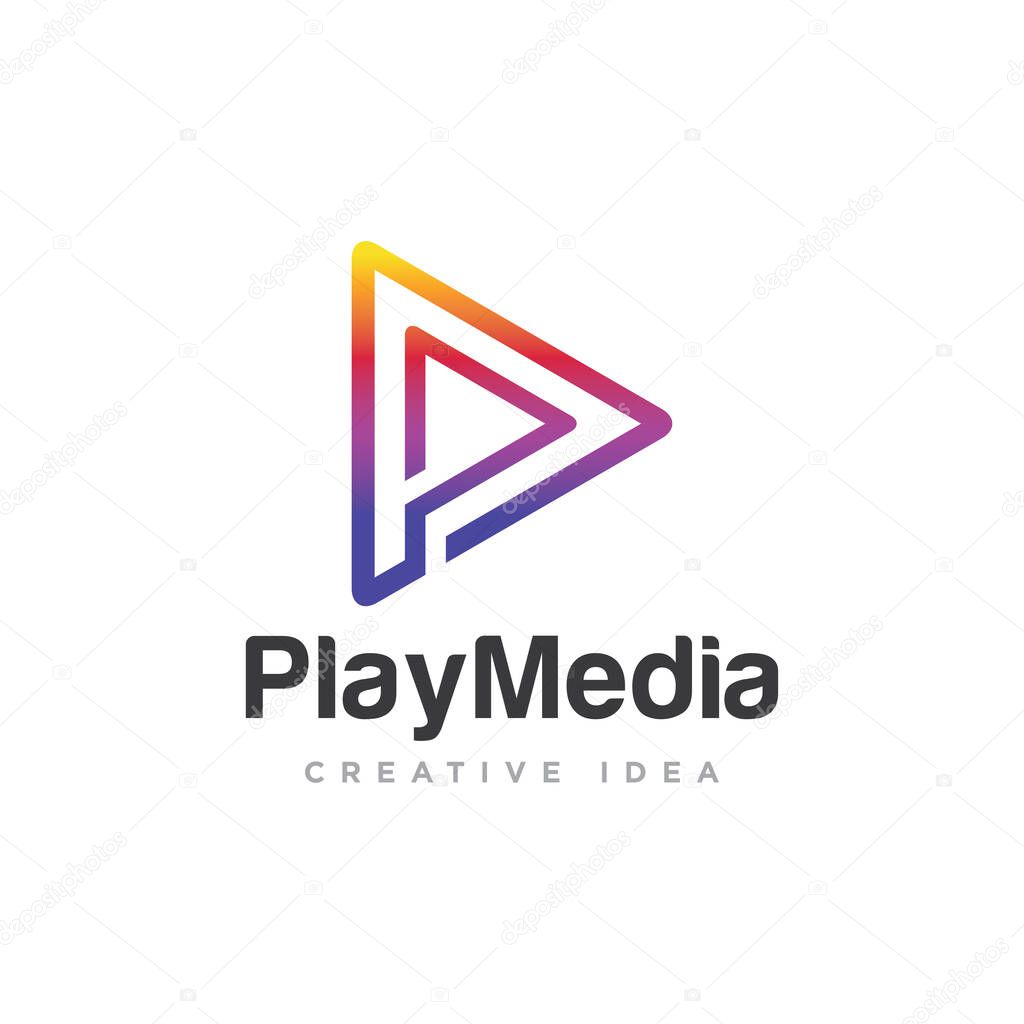 Media Player Logo Icon Design Vector