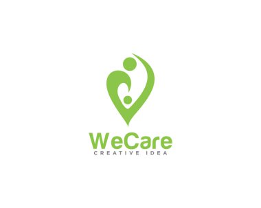 insanlar bakım logo tasarım vektör