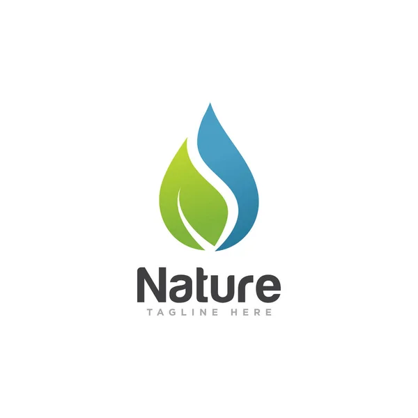 Natur Ökologie Logo Design Vektor — Stockvektor