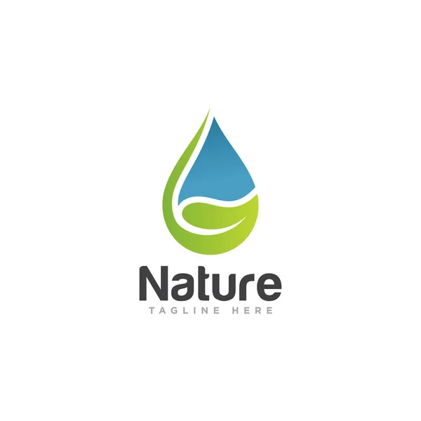 Natur Ökologie Logo Design Vektor — Stockvektor