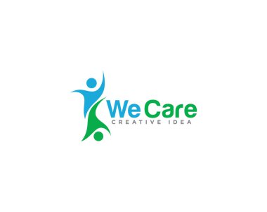 insanlar bakım logo tasarım vektör