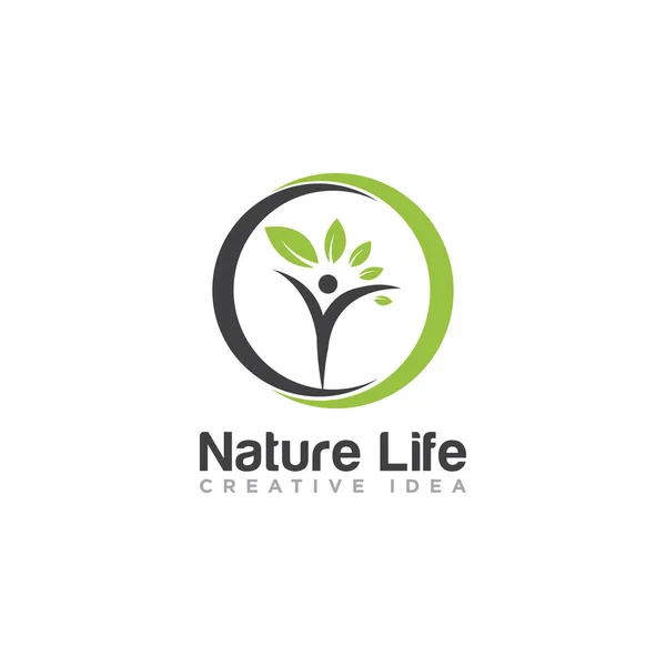 Menschen Baum Natur Logo Design Vektor — Stockvektor