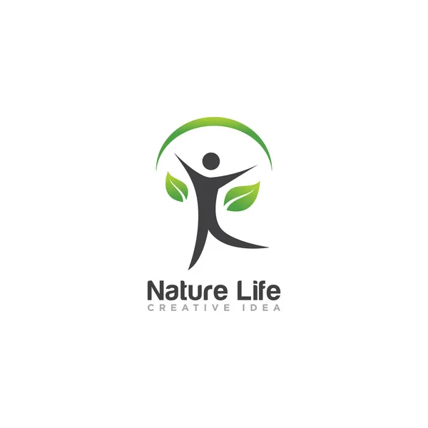 人々ツリー自然ロゴデザインベクトル — ストックベクタ