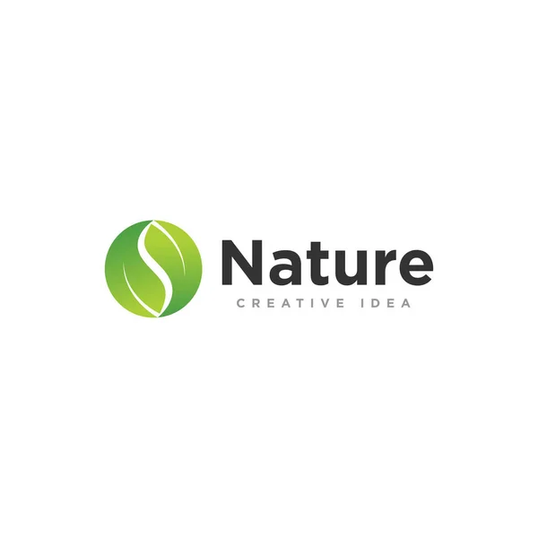 Natur Ökologie Logo Design Vektor — Stockvektor