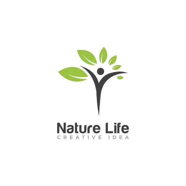 Menschen Baum Natur Logo Design Vektor — Stockvektor