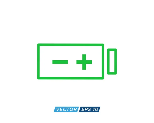 Signo Batería Icono Diseño Vector — Vector de stock