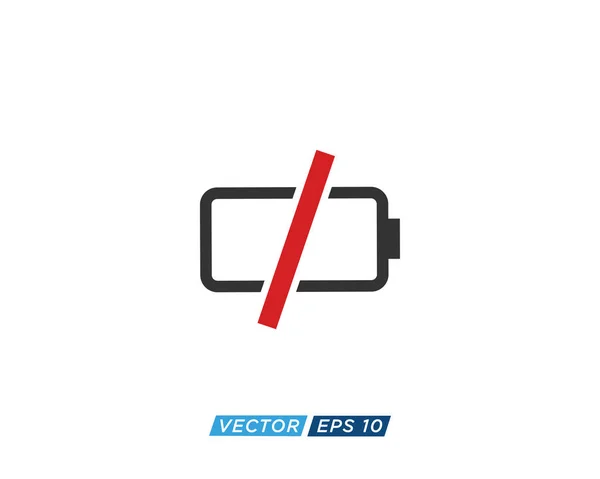 Batteriskylt Ikon Design Vector — Stock vektor