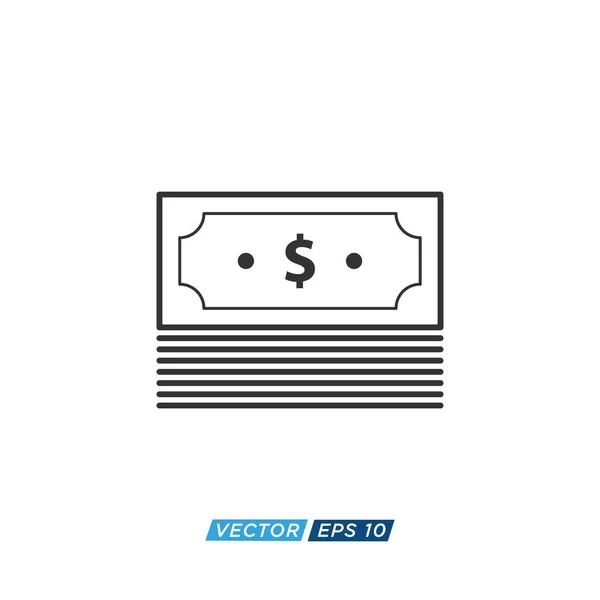 Money Icon Design Șablon Vector — Vector de stoc