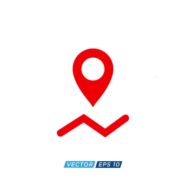 Pin Location Icon Design Vector — Vector de stoc