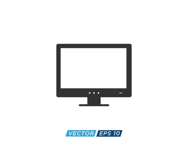 Monitor Televisie Icoon Ontwerp Vector — Stockvector