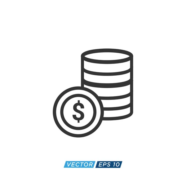 Money Icon Design Vector Template — Stock Vector